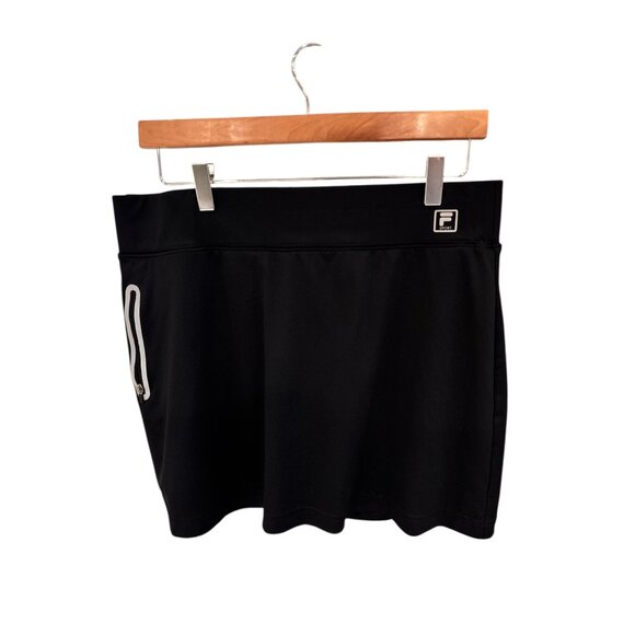 Fila Sport Black Active Skort With Built-In Shorts & Zippered Pocket L Polyester - Picture 1 of 8